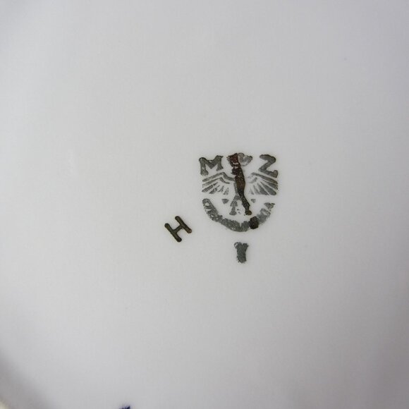 courting couple silhouette lusterware plate MZ Czechoslovakia vintage (W4917) - Picture 7 of 7